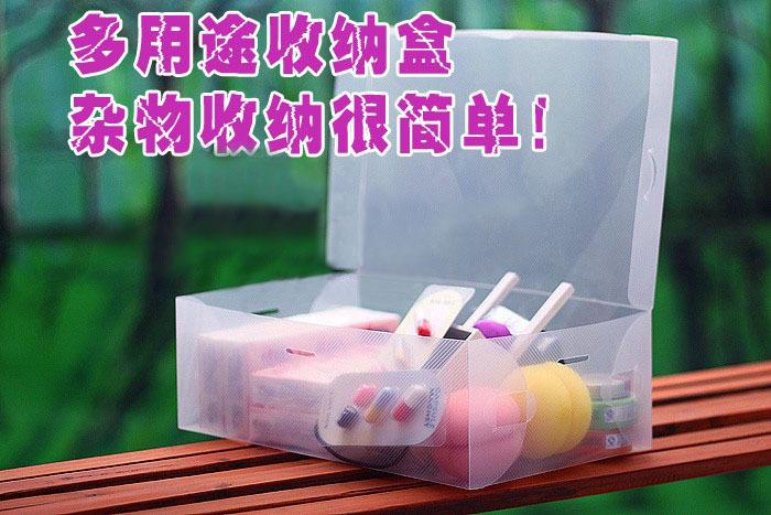 义乌厂家创意手提式翻盖女鞋盒pp塑料透明鞋盒创意家居用品